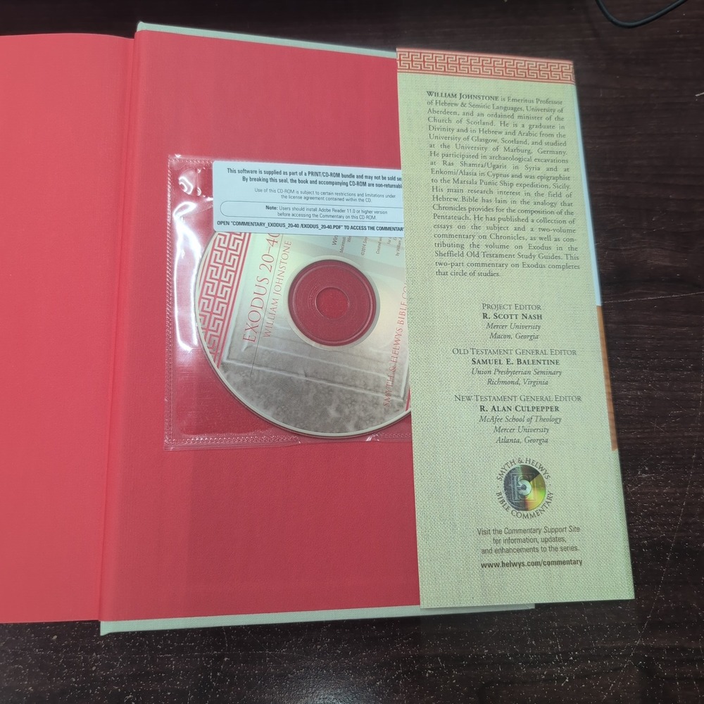 Exodus 20-40 Smyth & Helwys Bible Commentary William Johnstone Hardcover CD-ROM - Picture 3 of 4